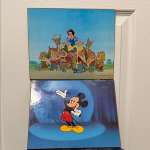 Vintage Disney Wall Art - Snow White and Mickey Mouse